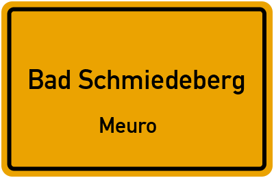 Ortsschild Bad Schmiedeberg Meuro