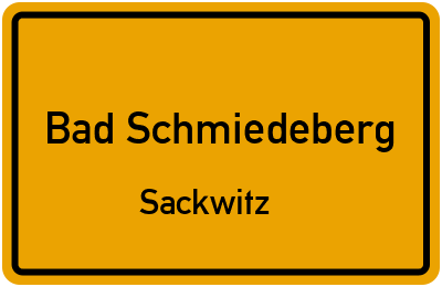 Ortsschild Bad Schmiedeberg Sackwitz
