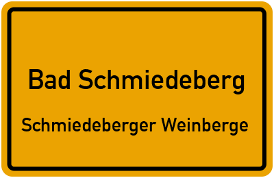Straßenverzeichnis Bad Schmiedeberg Schmiedeberger Weinberge