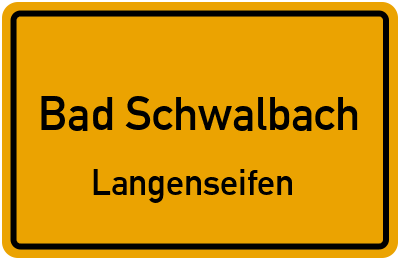 Ortsschild Bad Schwalbach Langenseifen
