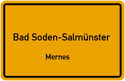 Ortsschild Bad Soden-Salmünster Mernes