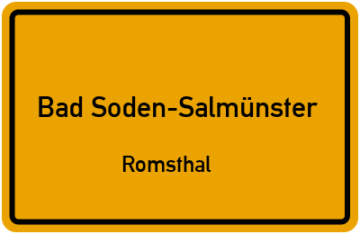 Ortsschild Bad Soden-Salmünster Romsthal