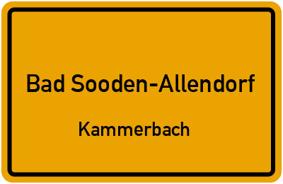 Ortsschild Bad Sooden-Allendorf Kammerbach