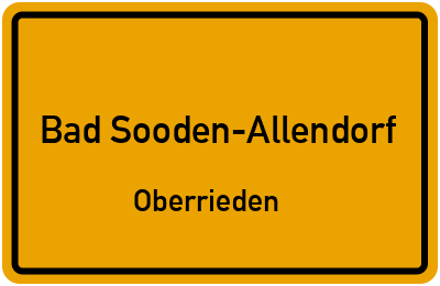 Ortsschild Bad Sooden-Allendorf Oberrieden