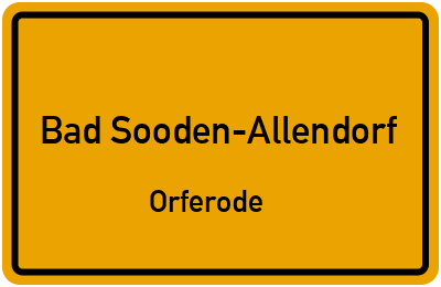 Straßenverzeichnis Bad Sooden-Allendorf Orferode