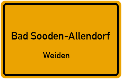 Ortsschild Bad Sooden-Allendorf Weiden