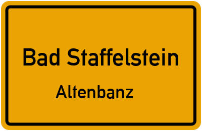Ortsschild Bad Staffelstein Altenbanz