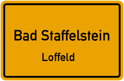Ortsschild Bad Staffelstein Loffeld