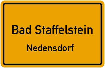 Ortsschild Bad Staffelstein Nedensdorf
