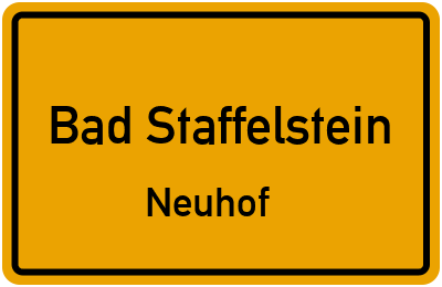 Ortsschild Bad Staffelstein Neuhof