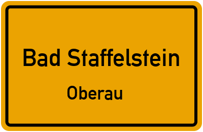 Ortsschild Bad Staffelstein Oberau