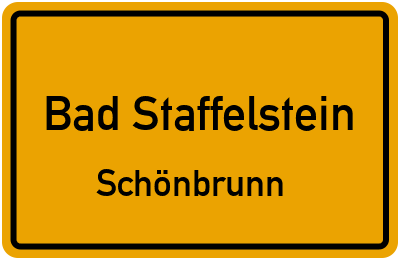 Ortsschild Bad Staffelstein Schönbrunn