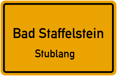 Ortsschild Bad Staffelstein Stublang