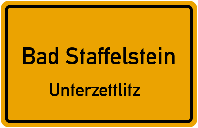 Ortsschild Bad Staffelstein Unterzettlitz
