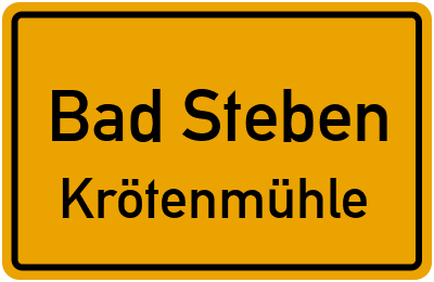 Straßenverzeichnis Bad Steben Krötenmühle