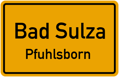 Straßenverzeichnis Bad Sulza Pfuhlsborn