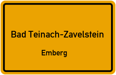 Straßenverzeichnis Bad Teinach-Zavelstein Emberg