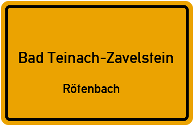 Straßenverzeichnis Bad Teinach-Zavelstein Rötenbach