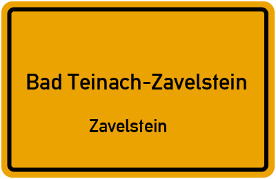 Straßenverzeichnis Bad Teinach-Zavelstein Zavelstein