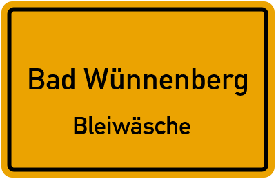 Straßenverzeichnis Bad Wünnenberg Bleiwäsche