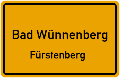 Ortsschild Bad Wünnenberg Fürstenberg