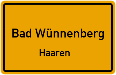 Straßenverzeichnis Bad Wünnenberg Haaren