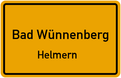 Ortsschild Bad Wünnenberg Helmern