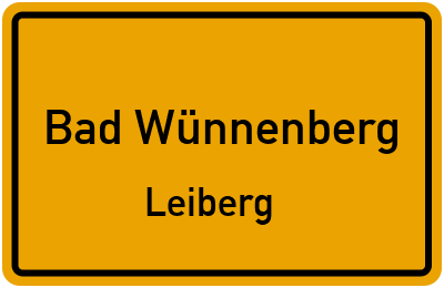 Ortsschild Bad Wünnenberg Leiberg