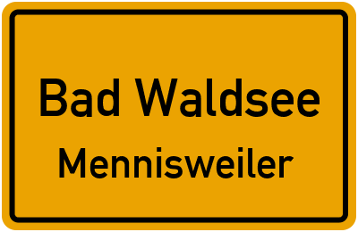 Ortsschild Bad Waldsee Mennisweiler