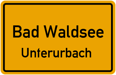 Ortsschild Bad Waldsee Unterurbach