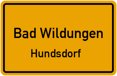Ortsschild Bad Wildungen Hundsdorf