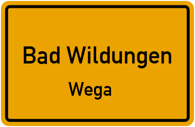 Ortsschild Bad Wildungen Wega