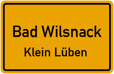 Straßenverzeichnis Bad Wilsnack Klein Lüben