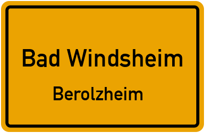Straßenverzeichnis Bad Windsheim Berolzheim