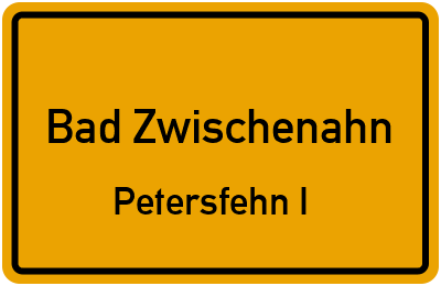 Straßenverzeichnis Bad Zwischenahn Petersfehn I