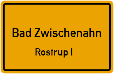 Straßenverzeichnis Bad Zwischenahn Rostrup I