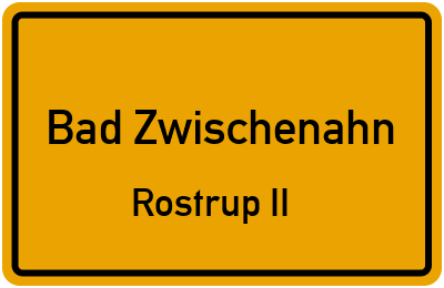 Straßenverzeichnis Bad Zwischenahn Rostrup II