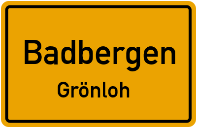 Ortsschild Badbergen Grönloh