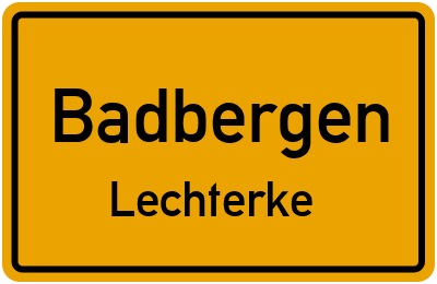Ortsschild Badbergen Lechterke