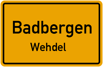Ortsschild Badbergen Wehdel