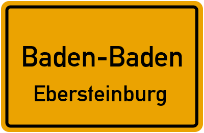 Ortsschild Baden-Baden Ebersteinburg