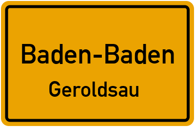 Ortsschild Baden-Baden Geroldsau