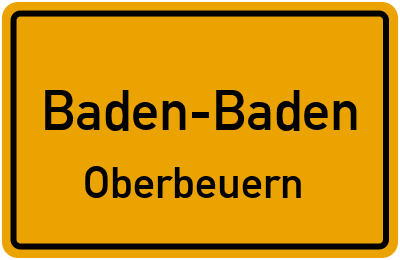 Ortsschild Baden-Baden Oberbeuern