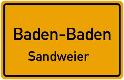 Ortsschild Baden-Baden Sandweier