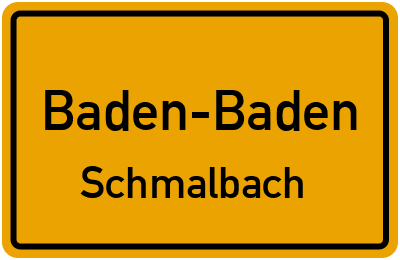 Ortsschild Baden-Baden Schmalbach