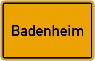 Ortsschild von Badenheim in Rheinland-Pfalz