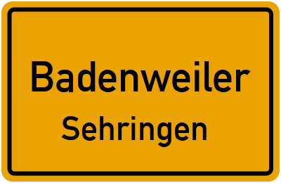 Straßenverzeichnis Badenweiler Sehringen