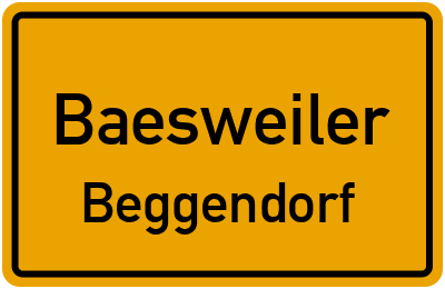 Ortsschild Baesweiler Beggendorf