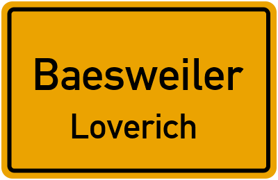 Ortsschild Baesweiler Loverich