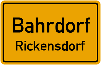 Ortsschild Bahrdorf Rickensdorf